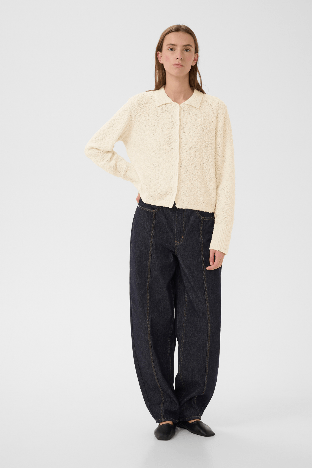 UNICE LONG SLEEVE CARDIGAN EGRET