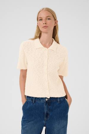 UNICE SHORT SLEEVE CARDIGAN EGRET