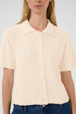 UNICE SHORT SLEEVE CARDIGAN EGRET