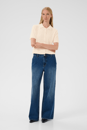 UNICE SHORT SLEEVE CARDIGAN EGRET