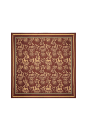 UNICORN CLASSIC SILK SCARF CHOCOLATE MULTI
