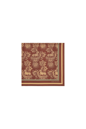 UNICORN CLASSIC SILK SCARF CHOCOLATE MULTI