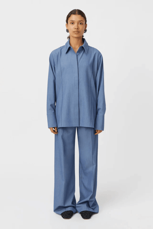 VANIA WIDE LEG PANT BLUE MARLE