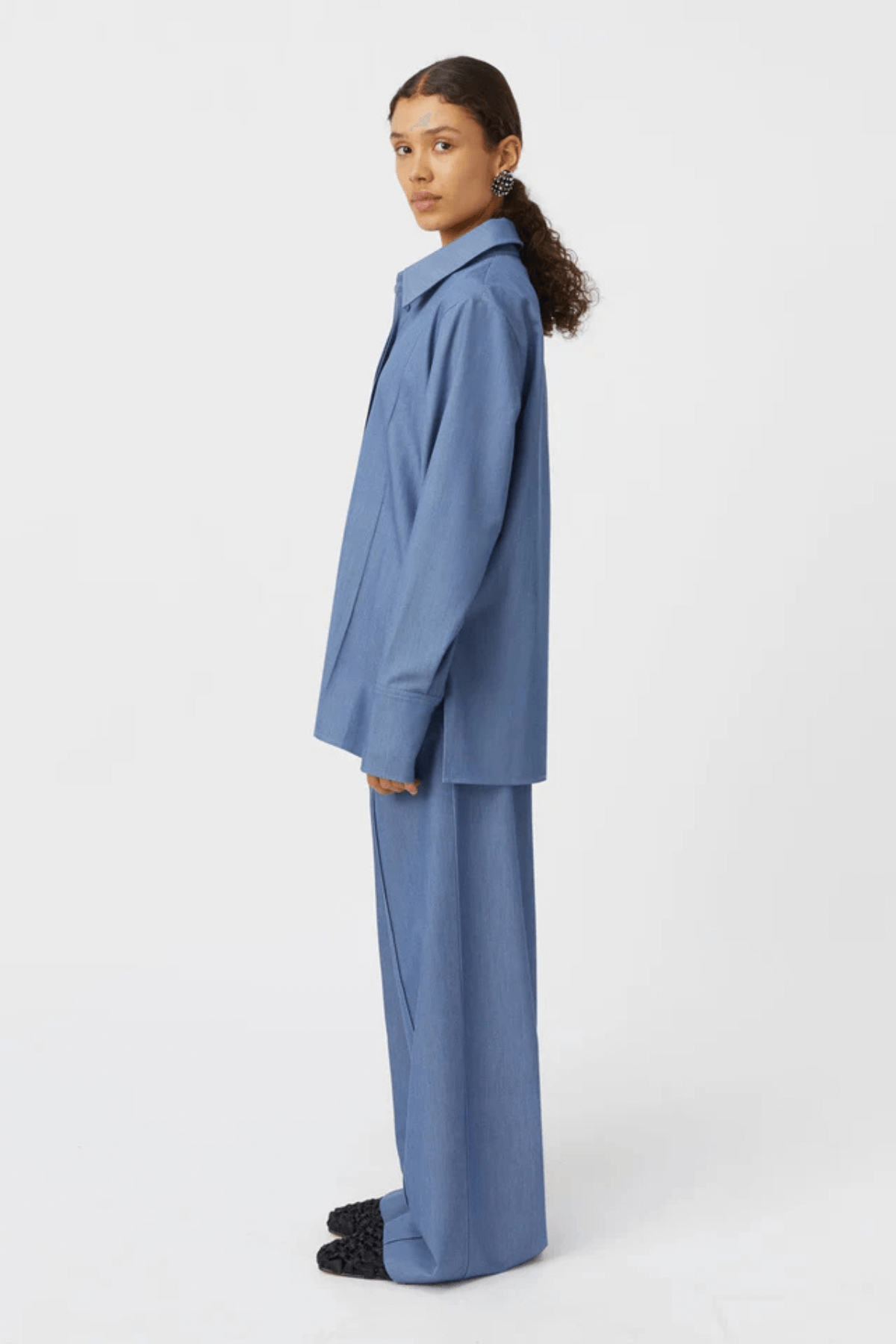 VANIA WIDE LEG PANT BLUE MARLE