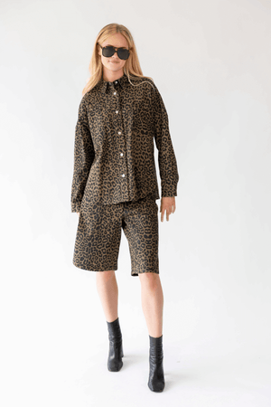 VEIDA SHIRT LS LEOPARD PRINT