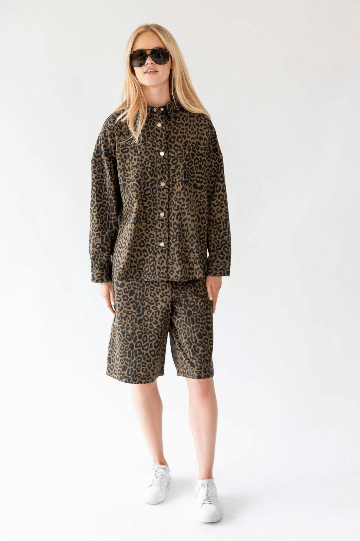 VEIDA SHIRT LS LEOPARD PRINT