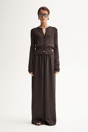 VICTORIA KNIT CARDIGAN CHOCOLATE