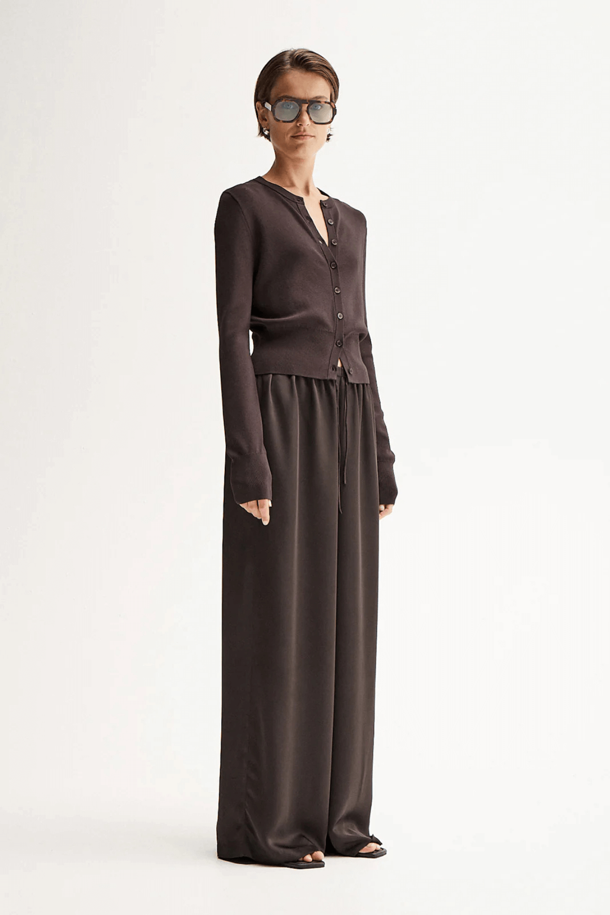 VICTORIA KNIT CARDIGAN CHOCOLATE