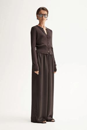 VICTORIA KNIT CARDIGAN CHOCOLATE