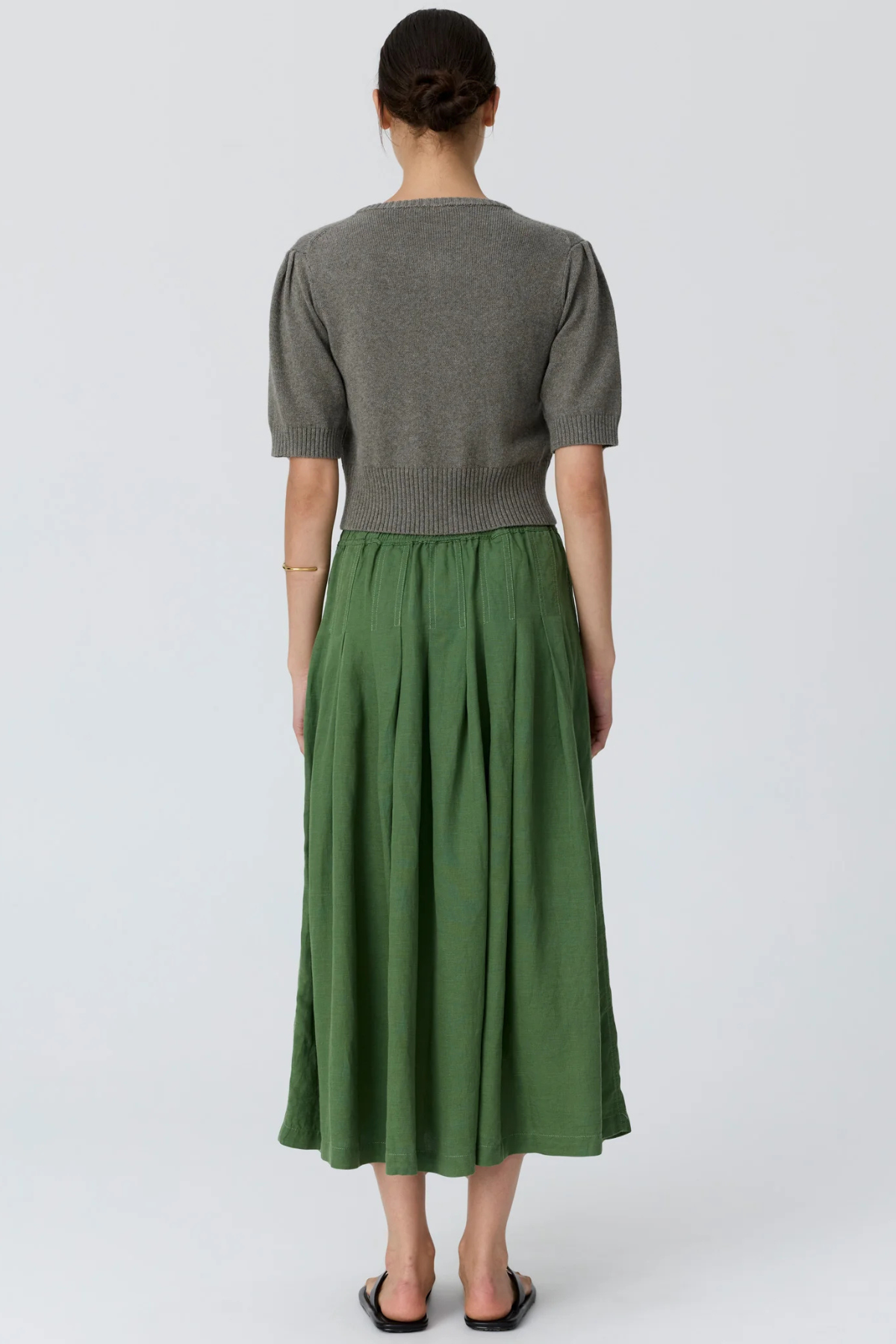 VILOA SHORT SLEEVE CARDIGAN BEADED MOSS