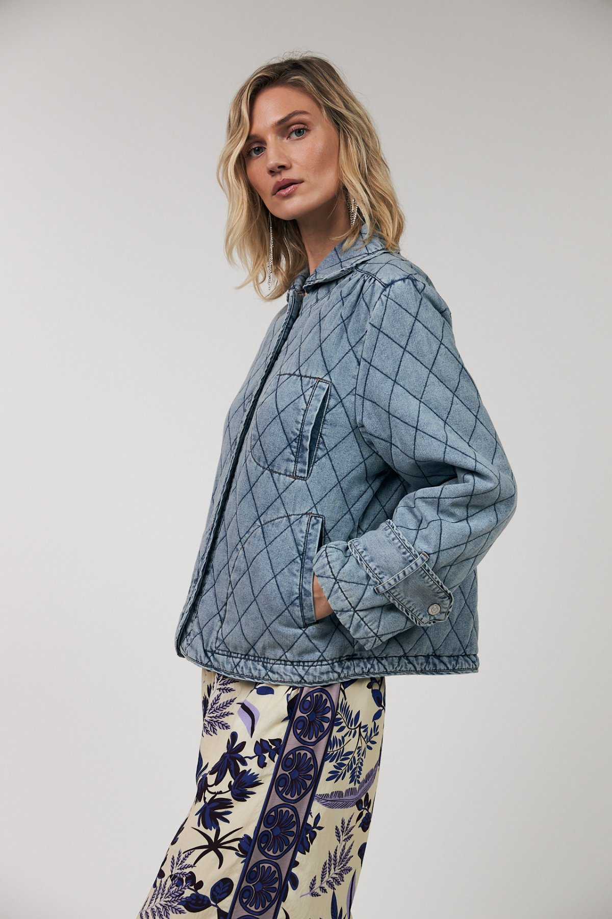 VIOLA QUILTED JACKET WASHED DENIM
