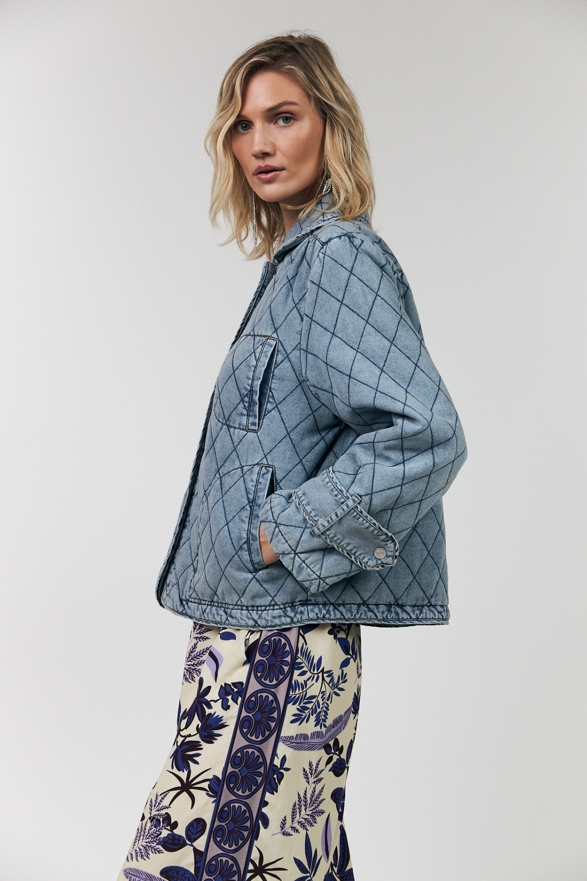 VIOLA QUILTED JACKET WASHED DENIM