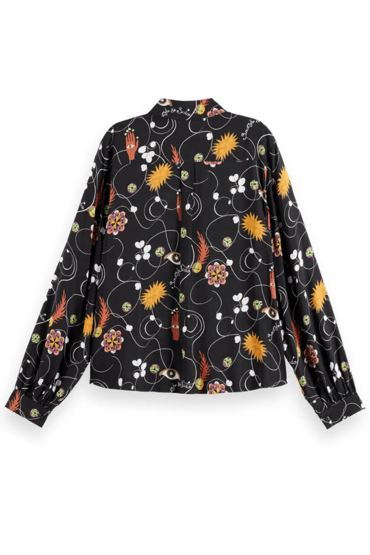 VISCOSE PRINTED BALLOON SLEEVE SHIRT FREE MIND