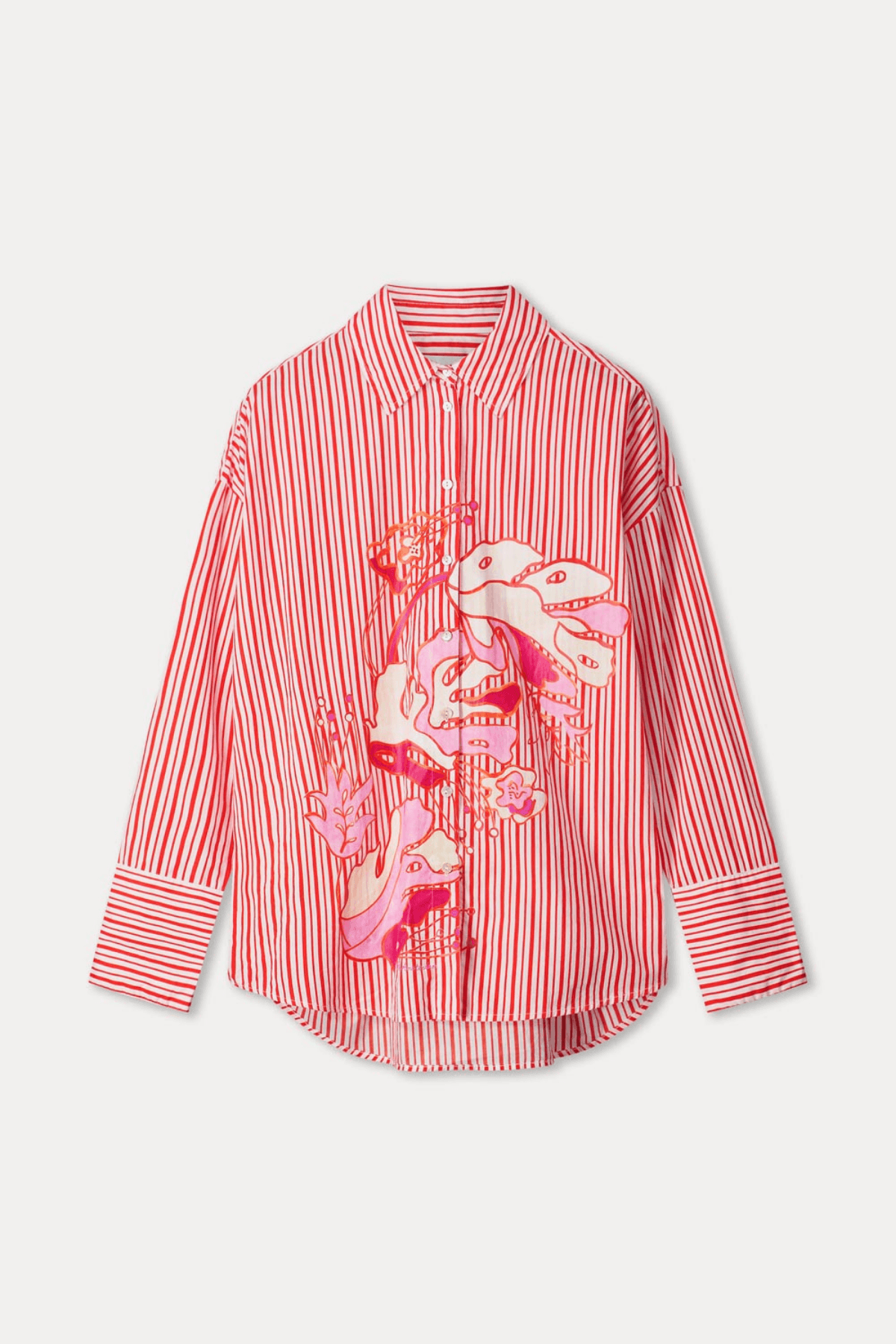 BLOUSE POPLIN STRIPED ORANGE