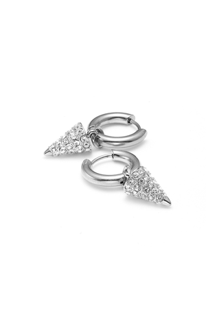 VOLTAGE HOOPS SILVER/CZ