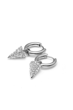 VOLTAGE HOOPS SILVER/CZ