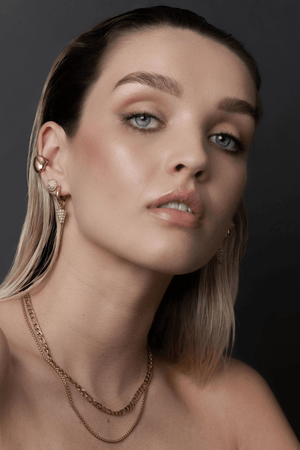 VOLTAGE HOOPS GOLD/CZ