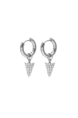 VOLTAGE HOOPS SILVER/CZ