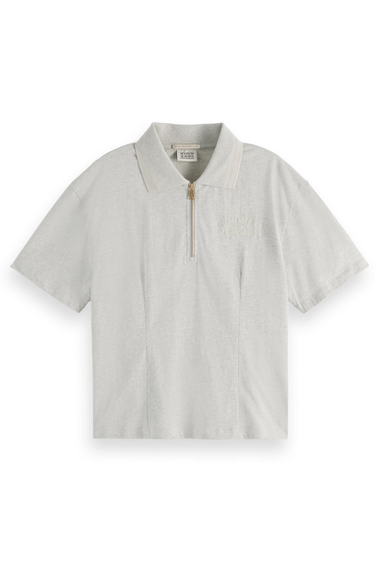 WAISTED POLO T-SHIRT LIGHT GREY MELANGE