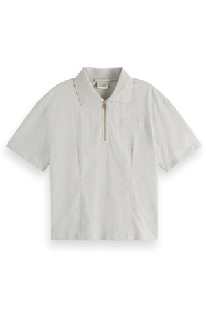 WAISTED POLO T-SHIRT LIGHT GREY MELANGE