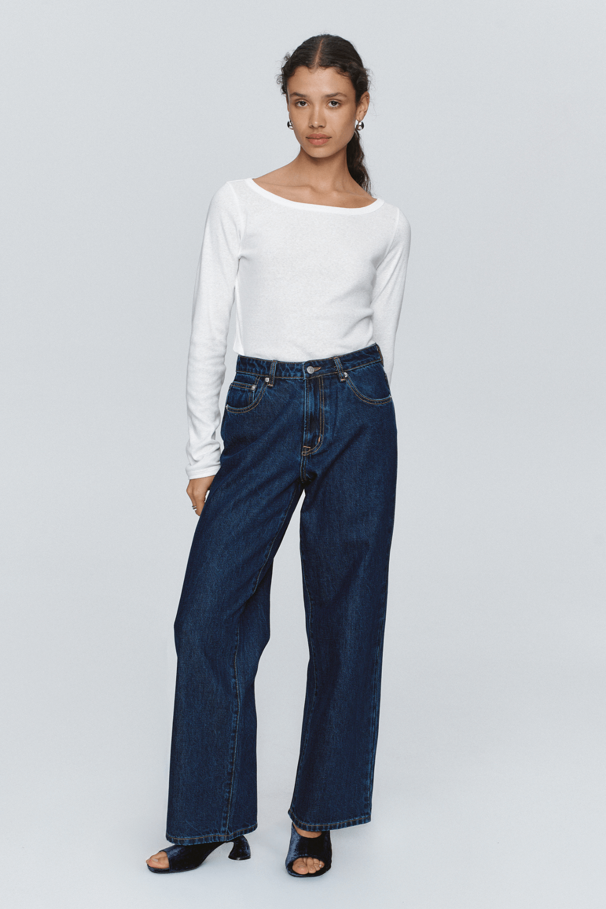 WIDE LEG JEAN WASHED INDIGO