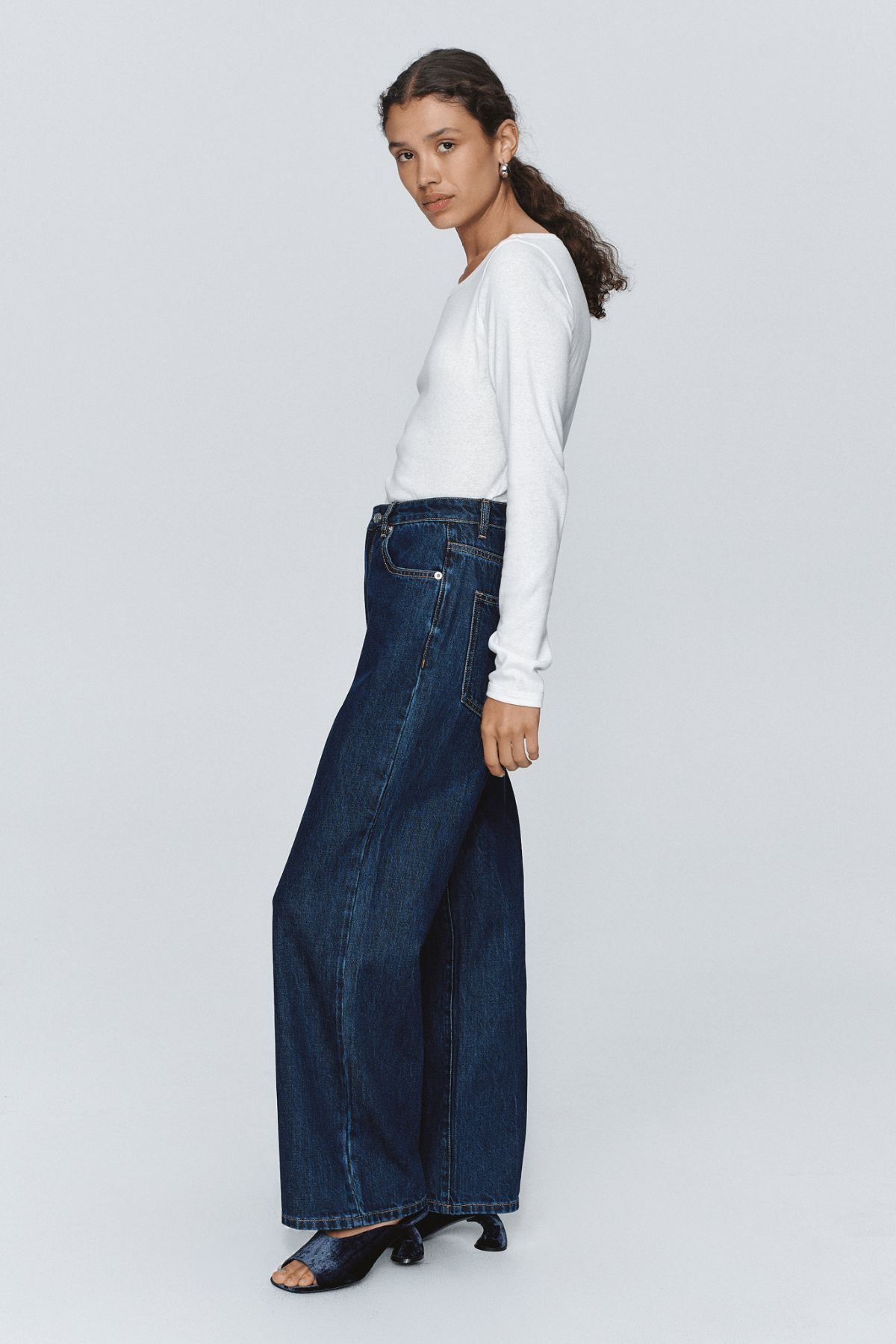 WIDE LEG JEAN WASHED INDIGO