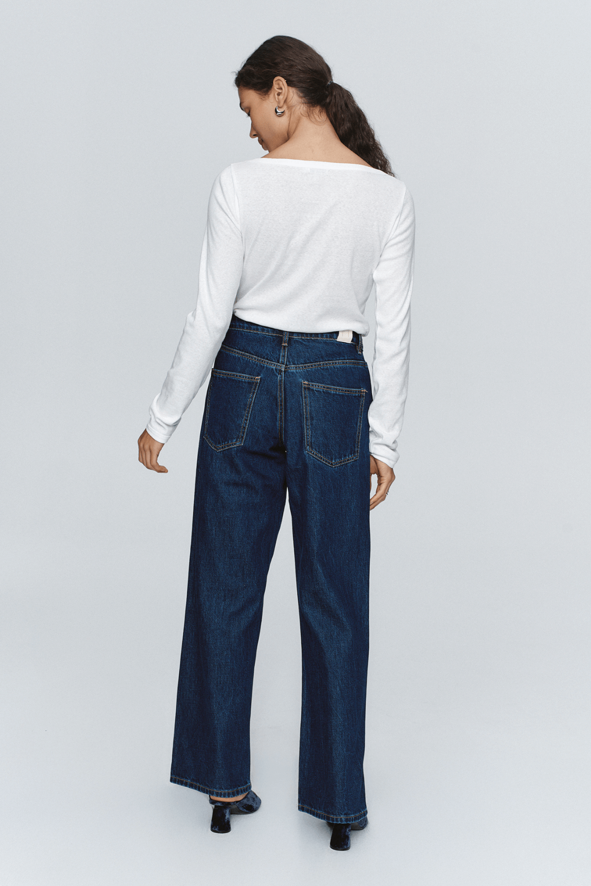 WIDE LEG JEAN WASHED INDIGO