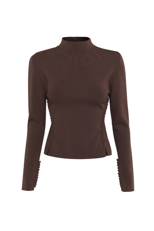 WINDSOR KNIT TOP CHOCOLATE