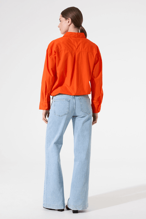 Z0019 LADIES SHIRT TANGERINE RED