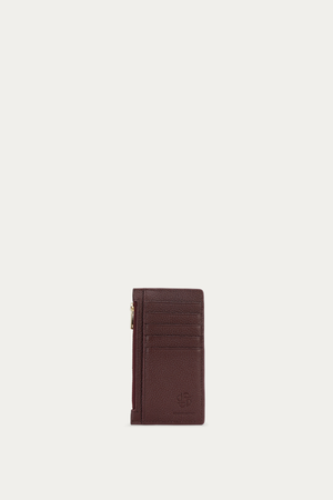 ZIP CARD HOLDER DARK CHERRY