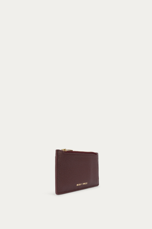 ZIP CARD HOLDER DARK CHERRY