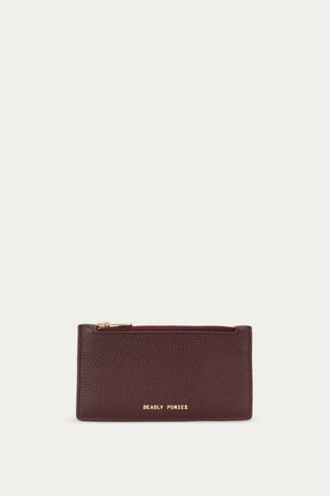 ZIP CARD HOLDER DARK CHERRY