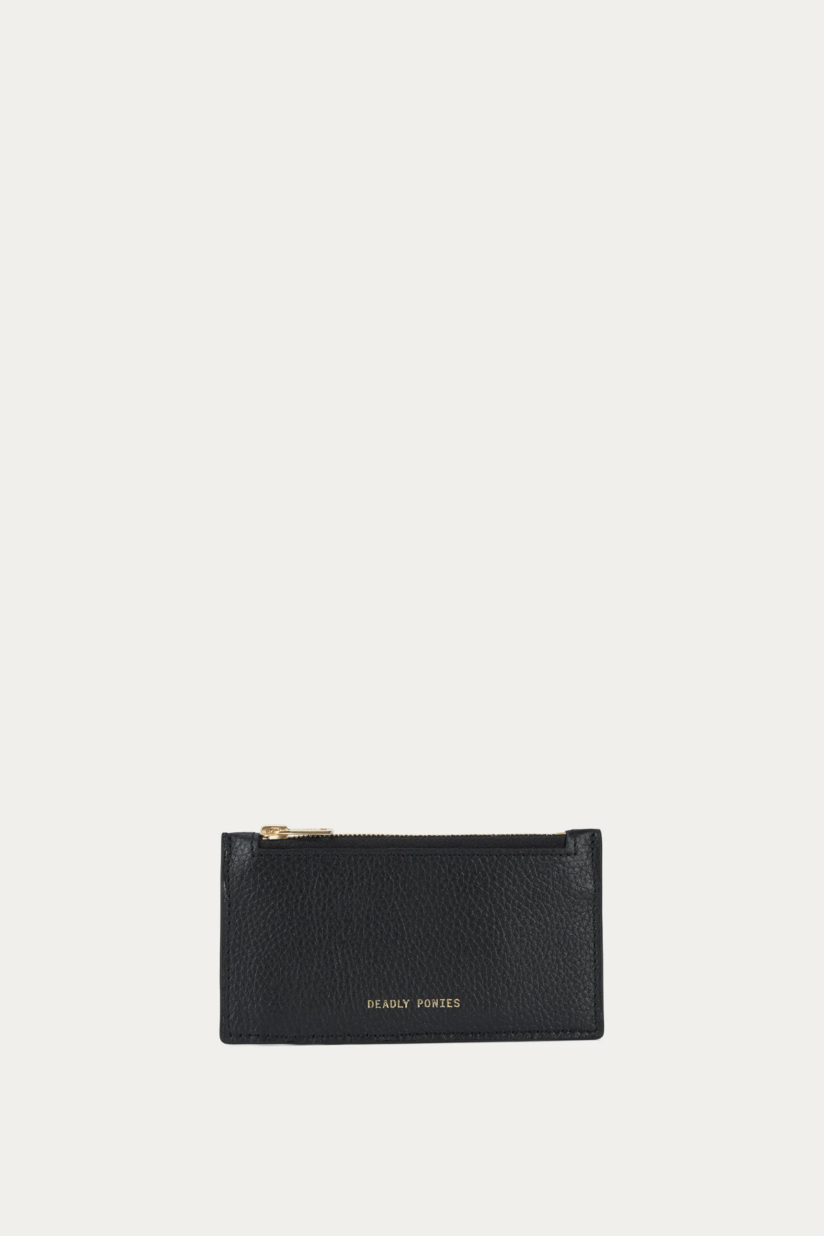 ZIP CARD HOLDER BLACK/BRASS