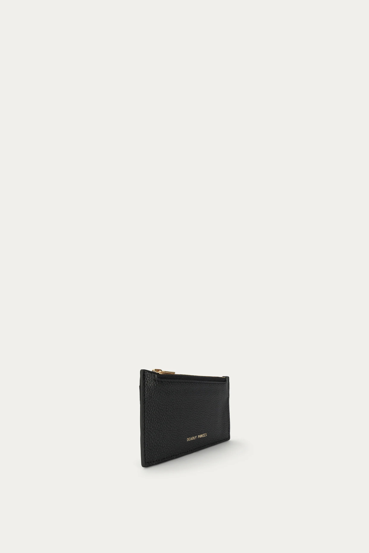 ZIP CARD HOLDER BLACK/BRASS