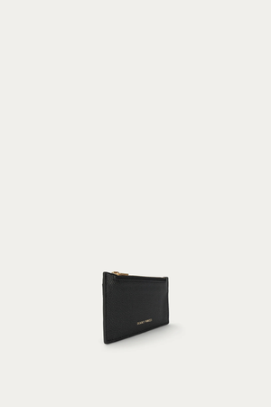 ZIP CARD HOLDER BLACK/BRASS