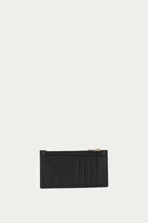 ZIP CARD HOLDER BLACK/BRASS