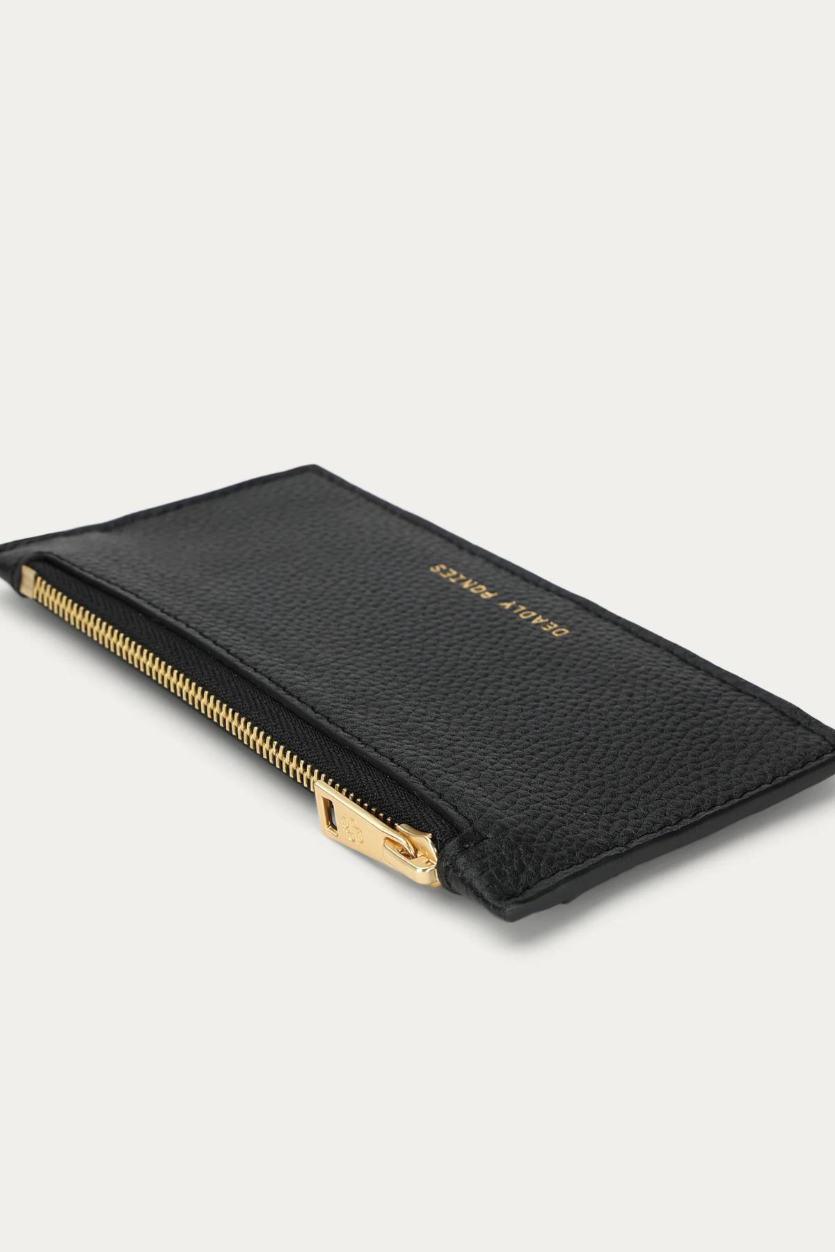 ZIP CARD HOLDER BLACK/BRASS