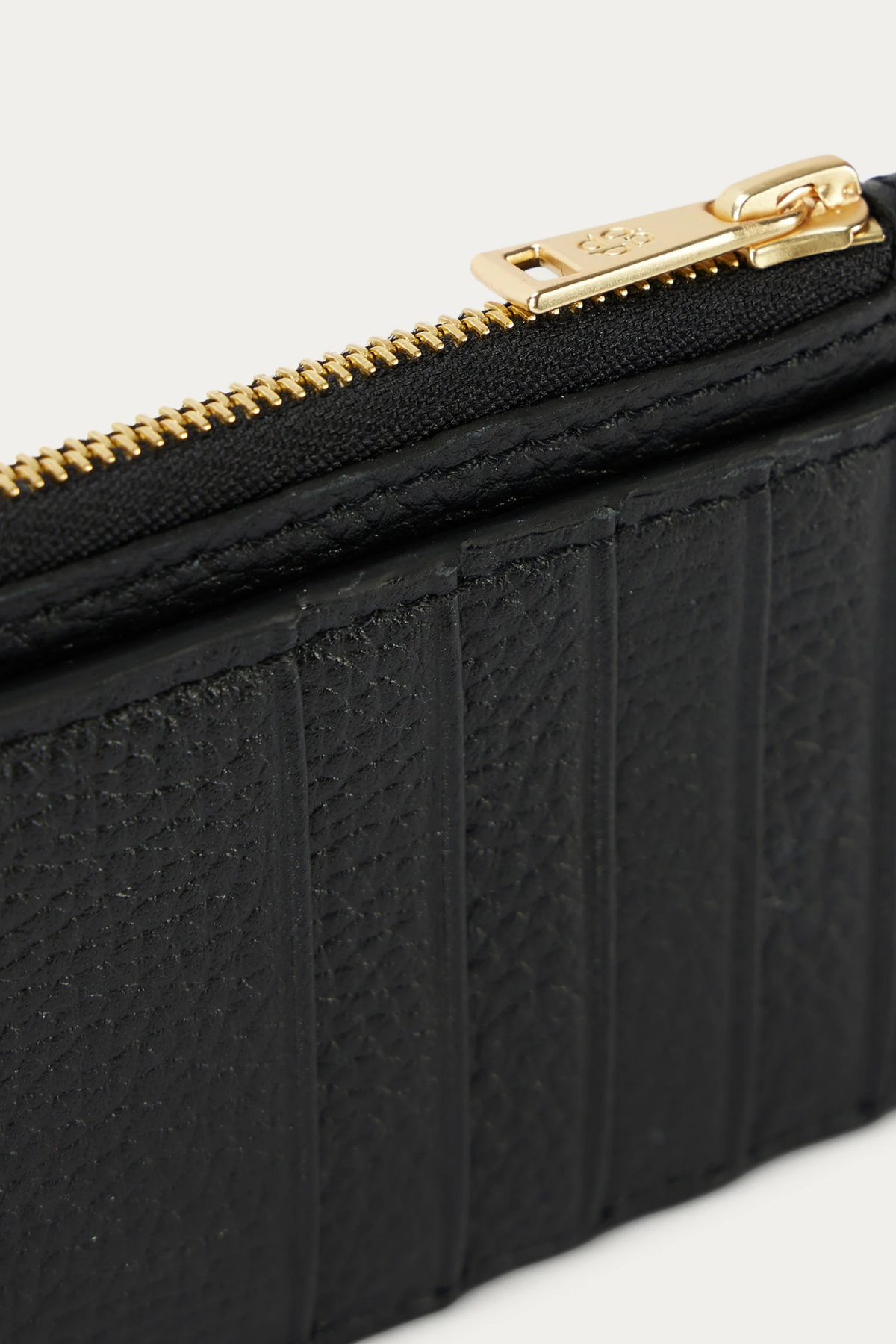 ZIP CARD HOLDER BLACK/BRASS