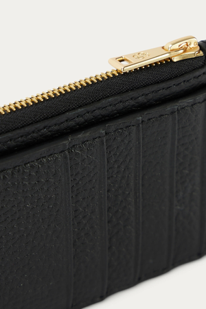 ZIP CARD HOLDER BLACK/BRASS