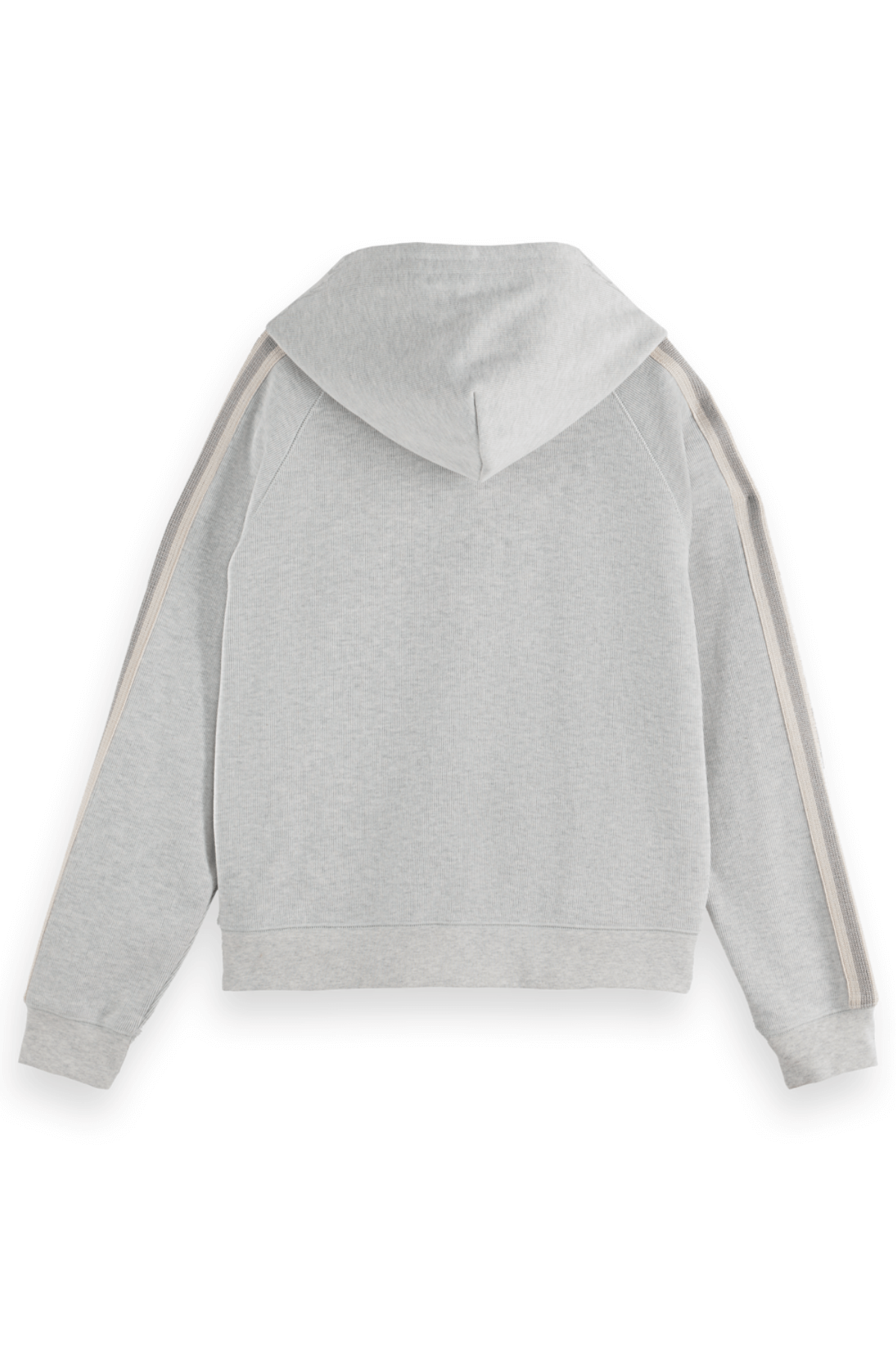 ZIP THROUGH INTERLOCK HOODIE LIGHT GREY MELANGE