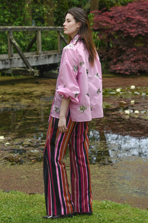 ZIP TO BE SQUARE PANT PINK MULTI STRIPE