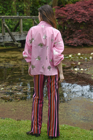 ZIP TO BE SQUARE PANT PINK MULTI STRIPE