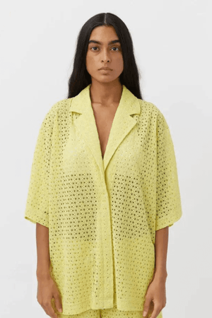 AGNA LACE SHIRT PALE LIME