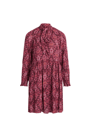 BINA DRESS PRINT RED PINK