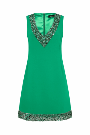 CHRISTIE V NECK EMERALD