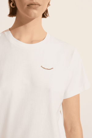GOOD FOR HUMANITY TEE WHITE/ARMY JANE