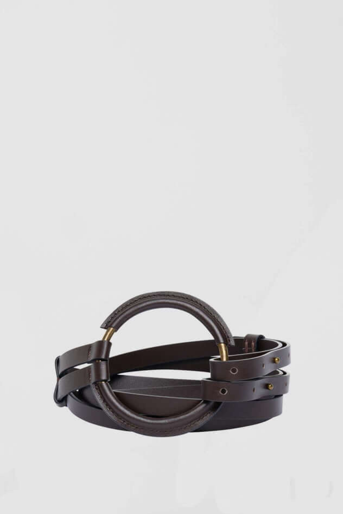 GRETA DOUBLE STRAP BELT CHOCOLATE