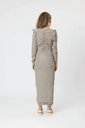 ISLAND DRESS CHOCOLATE HERRINGBONE