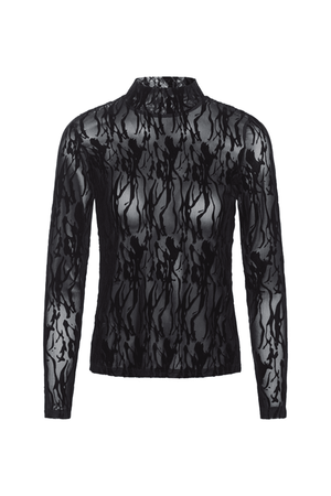 MESH ROLL NECK NEW BLACK
