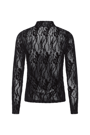 MESH ROLL NECK NEW BLACK